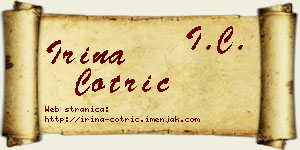 Irina Čotrić vizit kartica